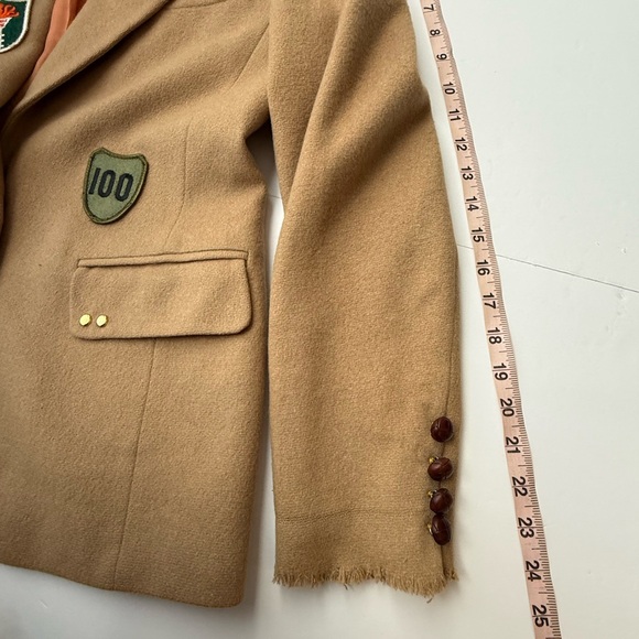 Vintage Lauren Ralph Lauren Angora-Wool Varsity Crest Blazer - Size 8 w/patches - Picture 12 of 16